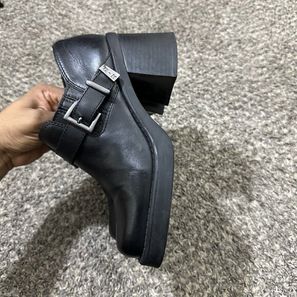 Harley Davidson Black Leather Boots Chunky Block Heel Square Toe Size 6 Y2K 90s - Picture 6 of 11